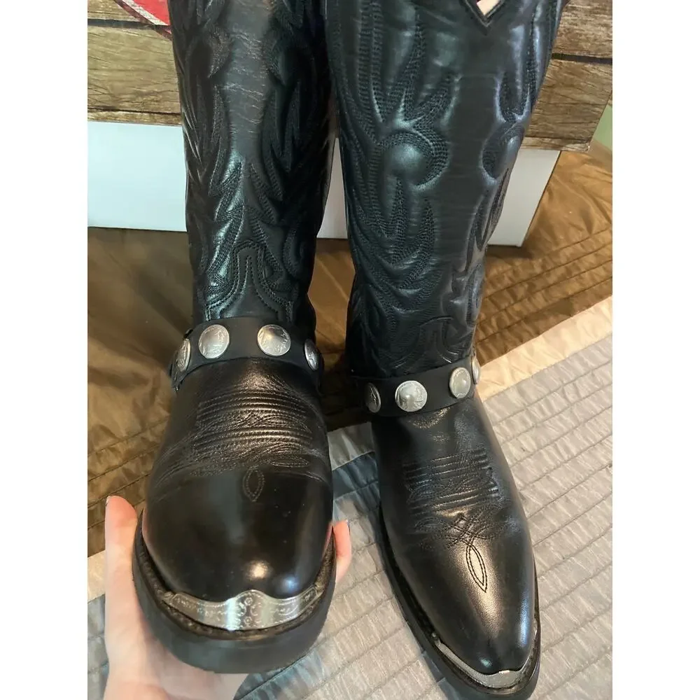 Laredo Men's McComb Western Black Trucker CB cowboy boots size 10.5 D